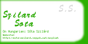 szilard sota business card